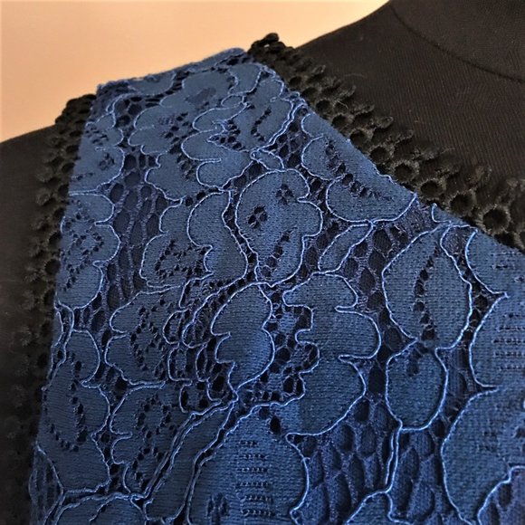 FRANCESCA'S Blue and Black Lace Dress - Medium - Picture 6 of 11